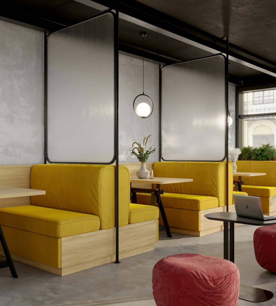 Recepcija — kamen, lan, difuzno svetlo